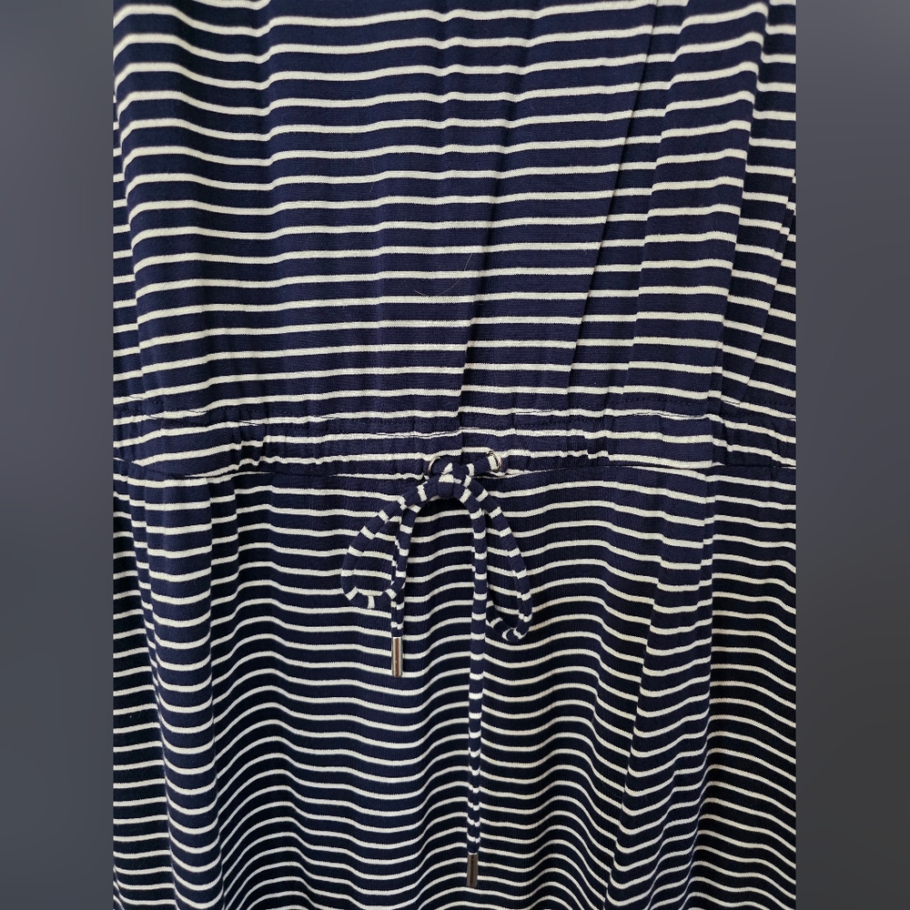 🔸️5 FOR $25 Hilary Radley Black and White Striped Midi Dress - Picture 4 of 8
